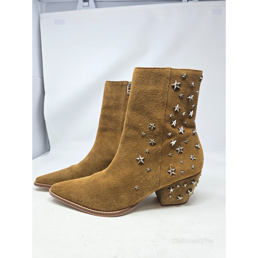 Matisse Caty Limited Edition Star Studded Suede Boots Camel Brown Womens 9.5M